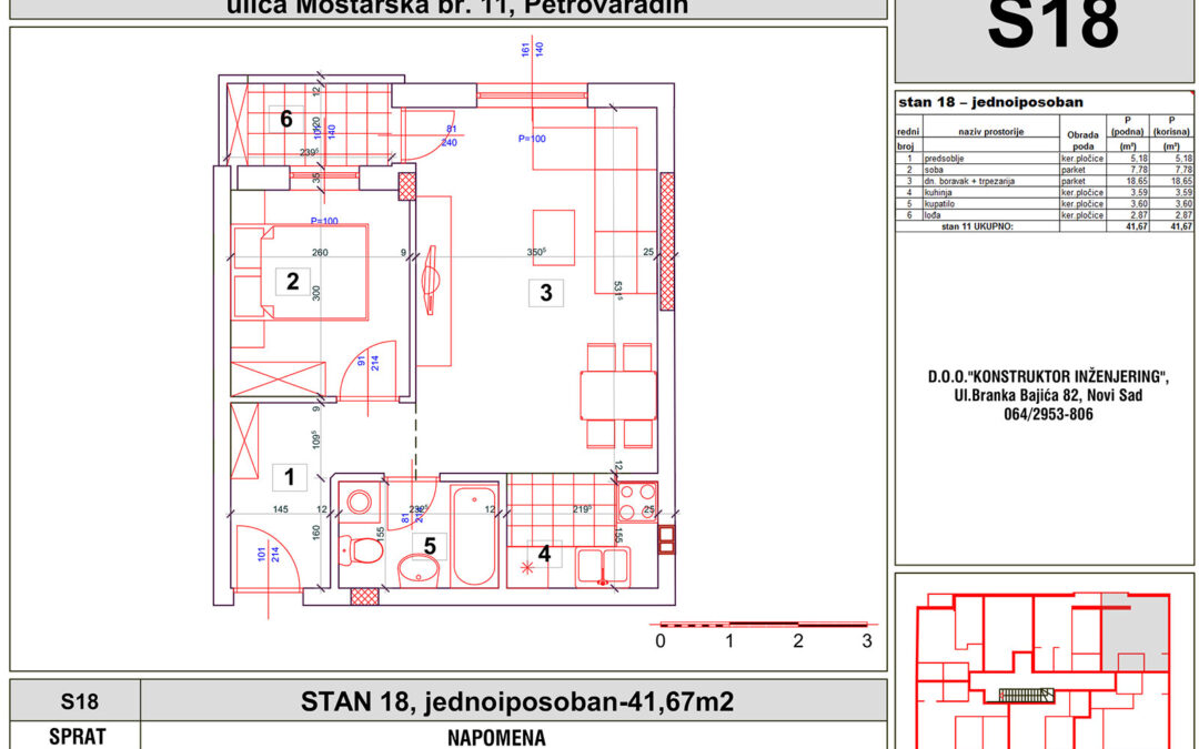 STAN 18, jednoiposoban-41,67m2