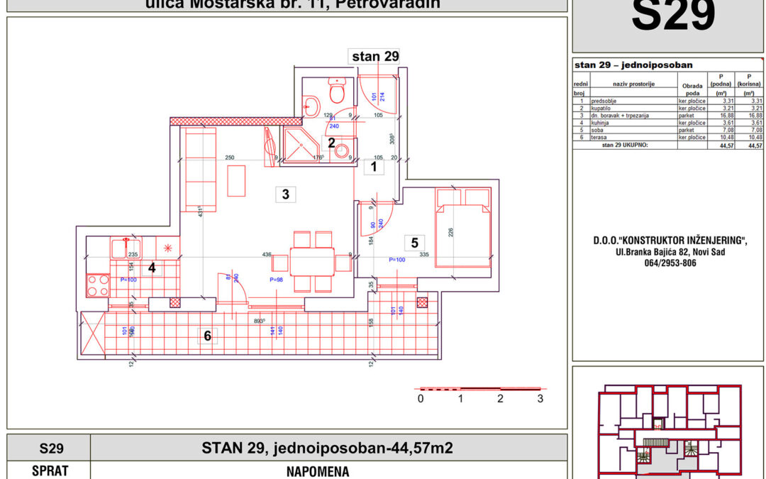 STAN 29, jednoiposoban-44,57m2